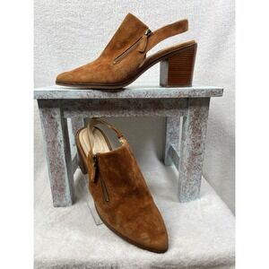 Cole‎ Haan Womens Vicky Suede Slingback Block Heel Mules Shoes Size 9.5 B